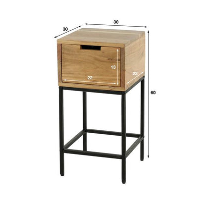 Nachtkastje Flat | 1 Lade | Naturel Massief Acacia