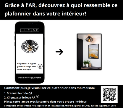 Plafonnière Wolfram | Ø 30 cm | Zwart