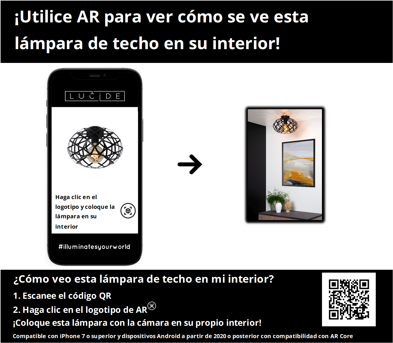 Plafonnière Wolfram | Ø 30 cm | Zwart