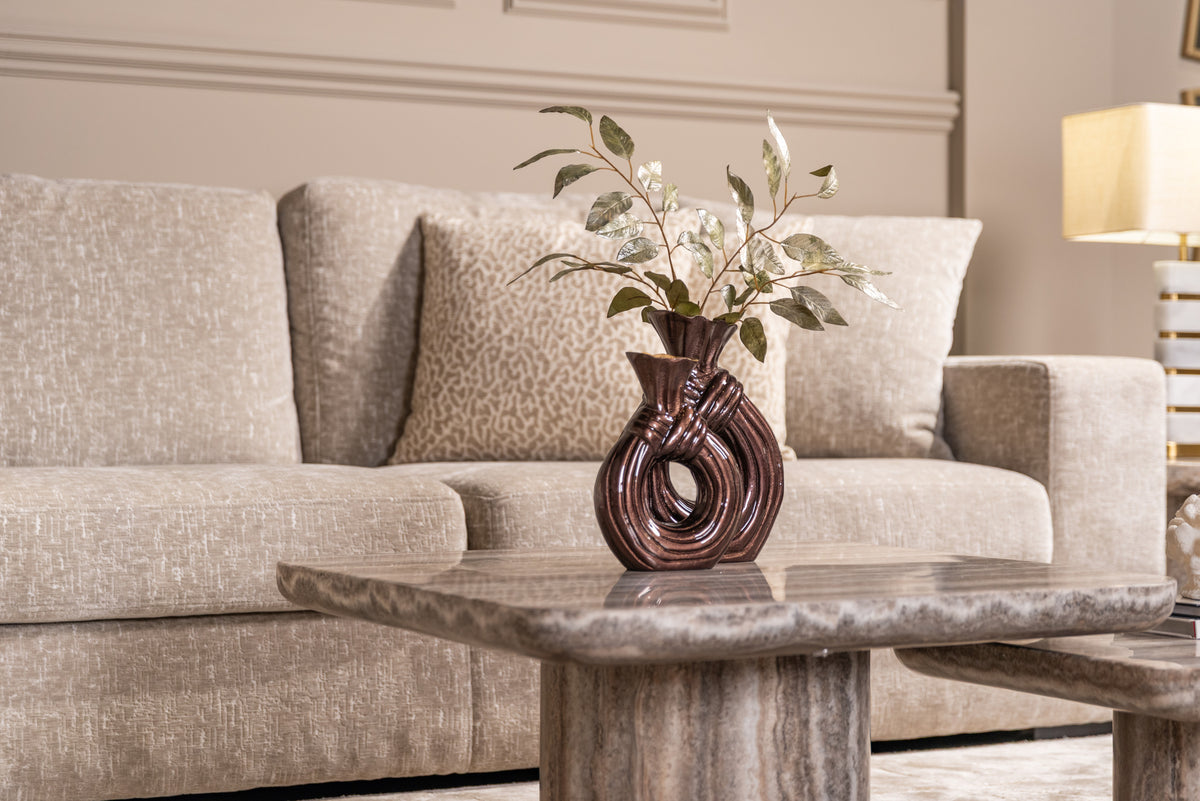 Salontafel Dulce grijs marmer in een interieur