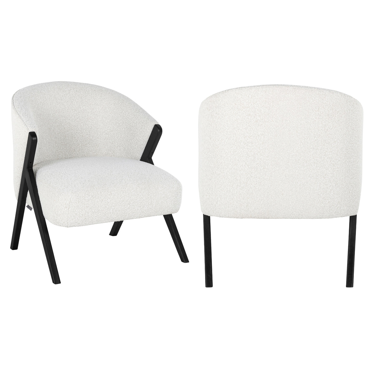 Fauteuil Mia | Wit Bouclé
