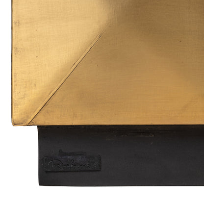 Salontafel Collada brushed gold, detail van het materiaal