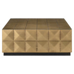 Salontafel Collada brushed gold, vooraanzicht op witte achtergrond