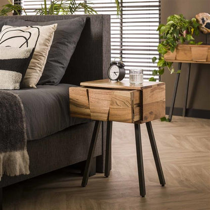 Nachtkastje Demn | Naturel massief acacia