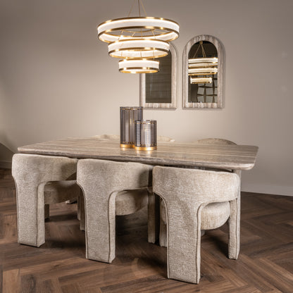Eettafel Dulce grijs marmer in een interieur