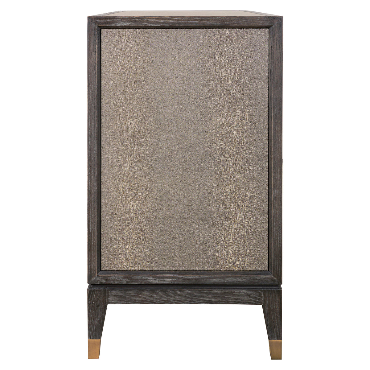 Dressoir Bloomville goud eikenhout 97 cm, zijaanzicht op witte achtergrond