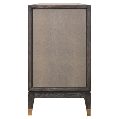 Dressoir Bloomville goud eikenhout 97 cm, zijaanzicht op witte achtergrond