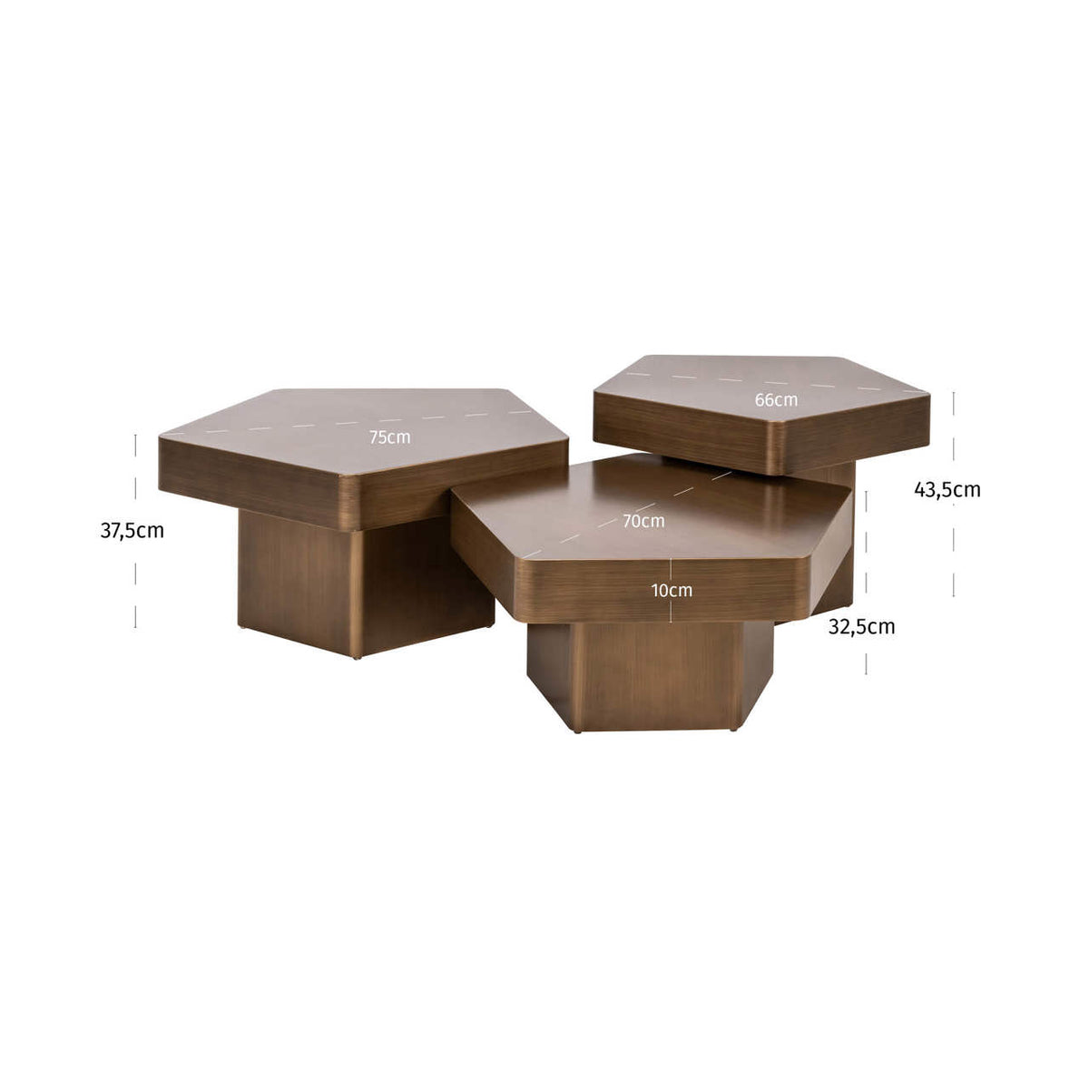 Salontafel Hexa goud ijzer