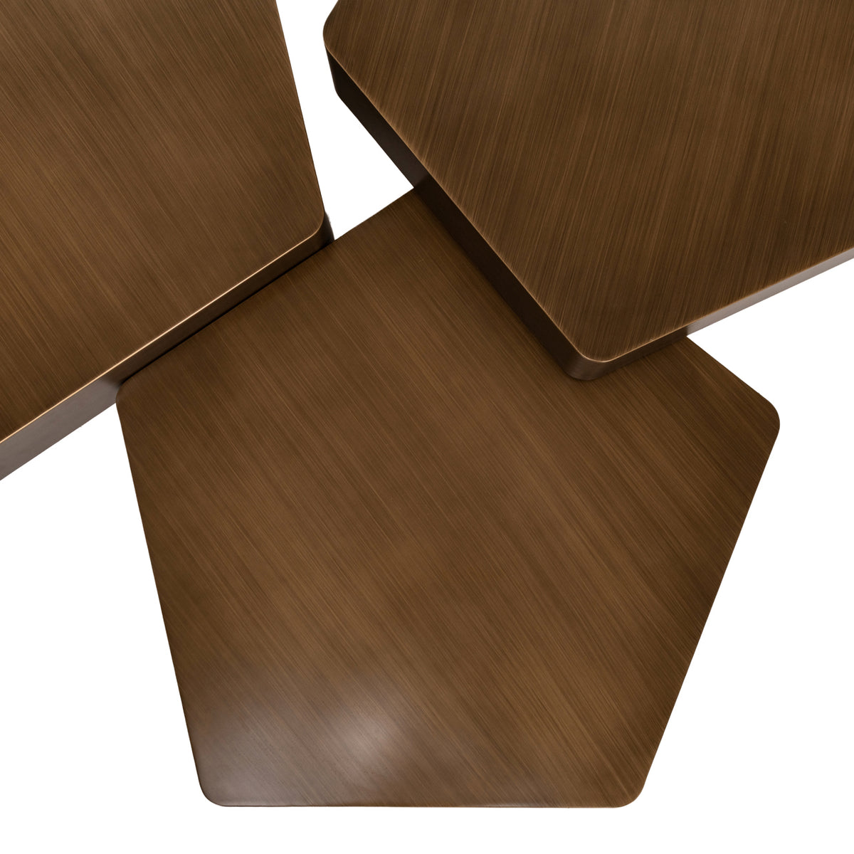 Salontafel Hexa goud ijzer, detail van het materiaal