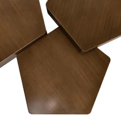 Salontafel Hexa goud ijzer, detail van het materiaal