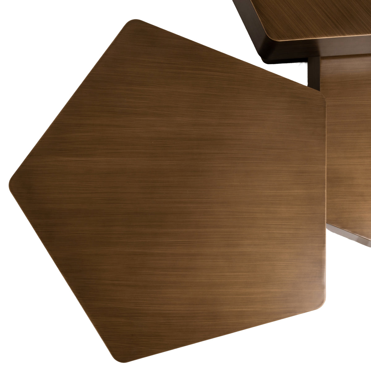 Salontafel Hexa goud ijzer, detail van het materiaal