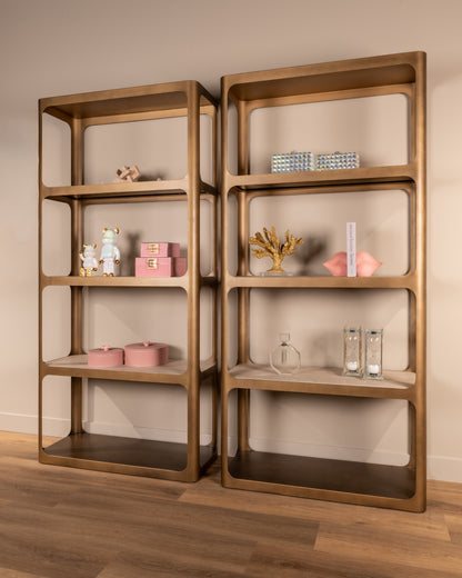 Vitrinekast Claridge goud glas