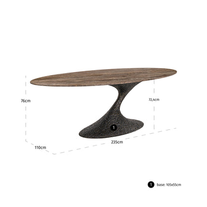 Eettafel Russo bruin aluminium