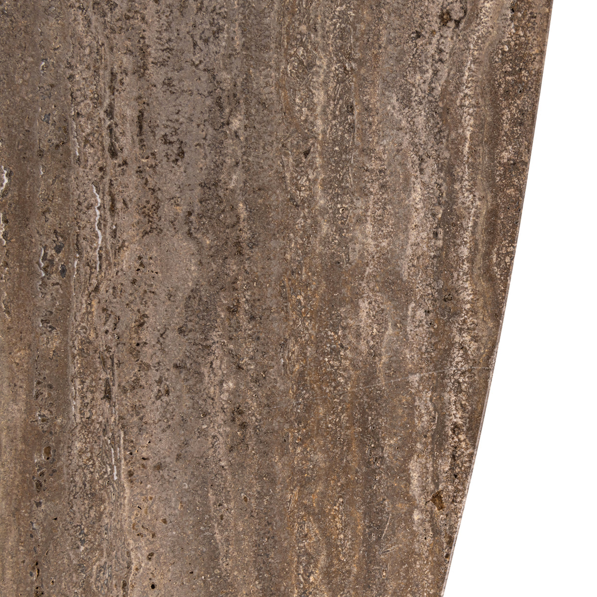 Eettafel Russo bruin aluminium, detail van het materiaal