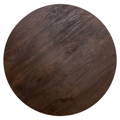 Eettafel Revelin donkerbruin metaal, detail van het materiaal