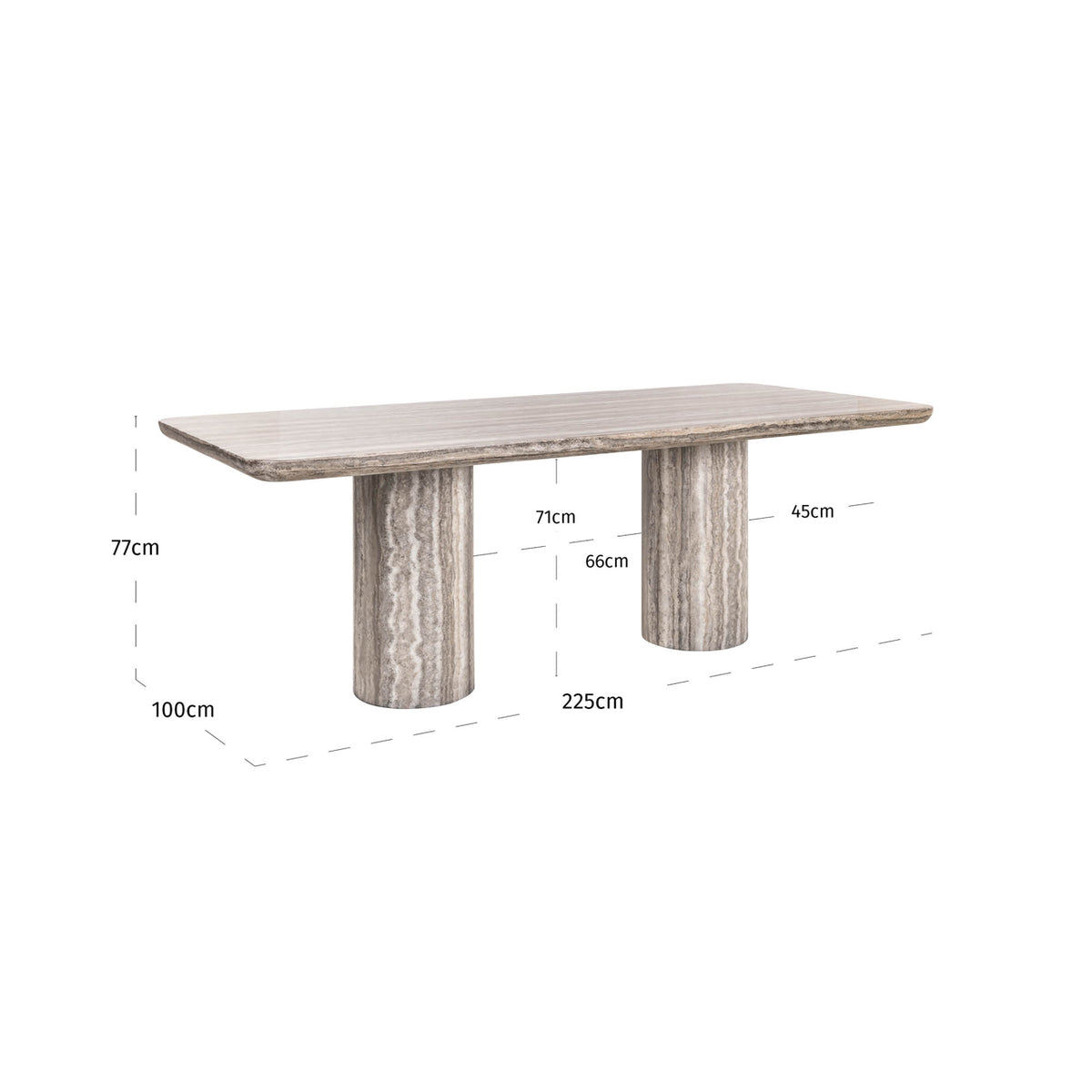 Eettafel Dulce grijs marmer