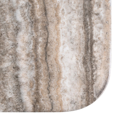 Eettafel Dulce grijs marmer, detail van het materiaal