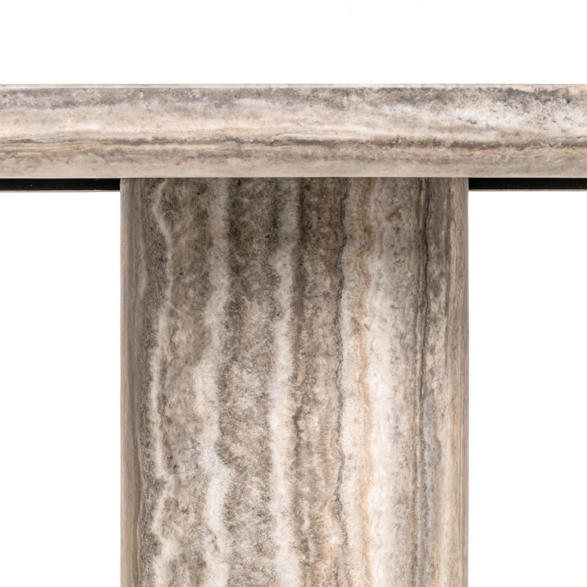 Eettafel Dulce grijs marmer, detail van het materiaal