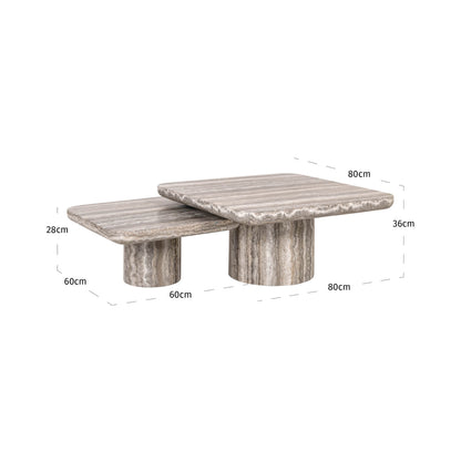 Salontafel Dulce grijs marmer
