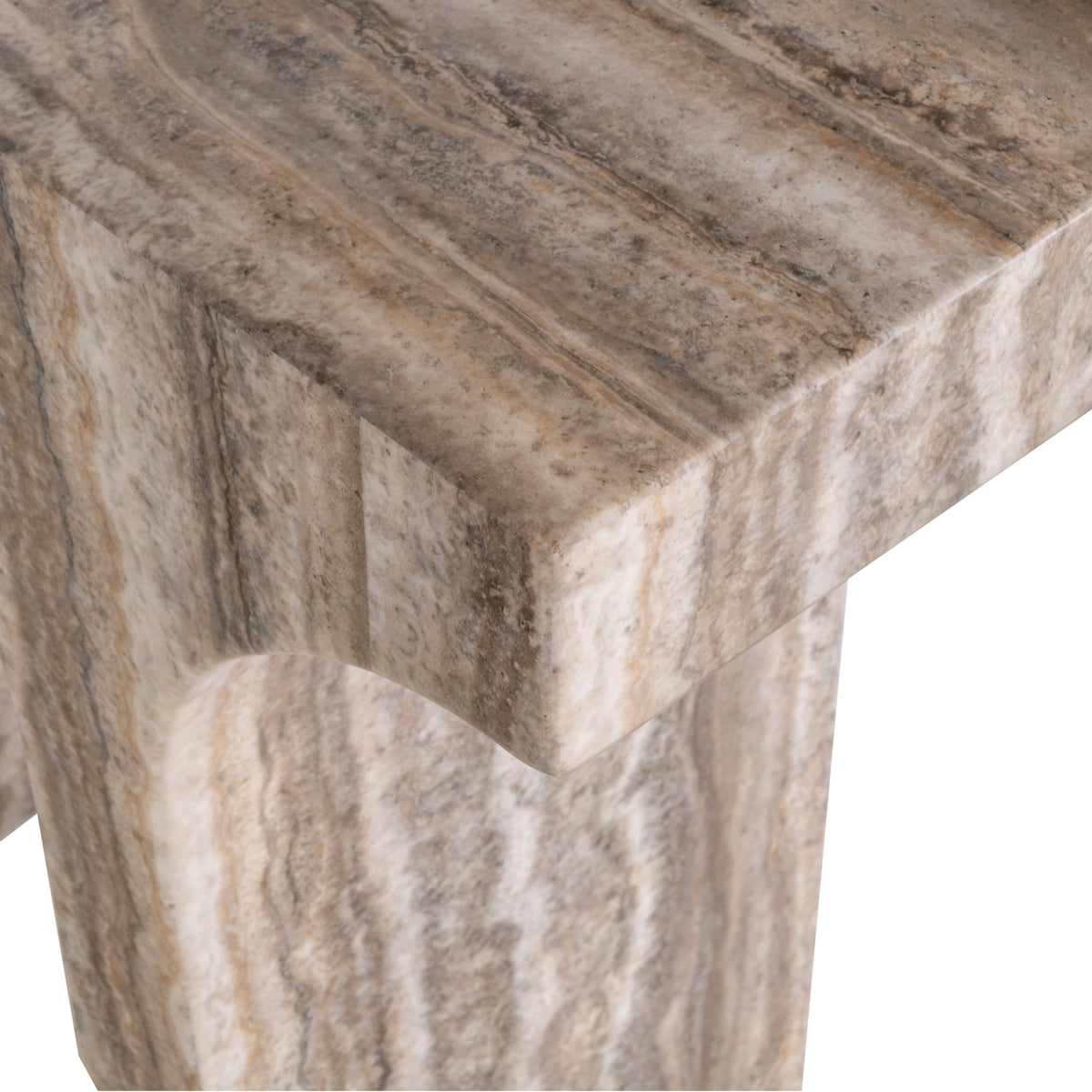Sidetable Dulce grijs marmer, detail van het materiaal