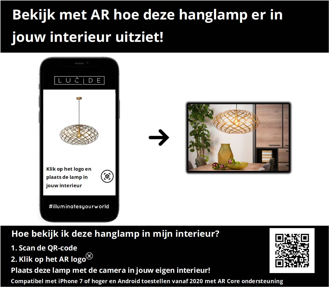 Hanglamp Wolfram | Ø 12,5 cm | Goud