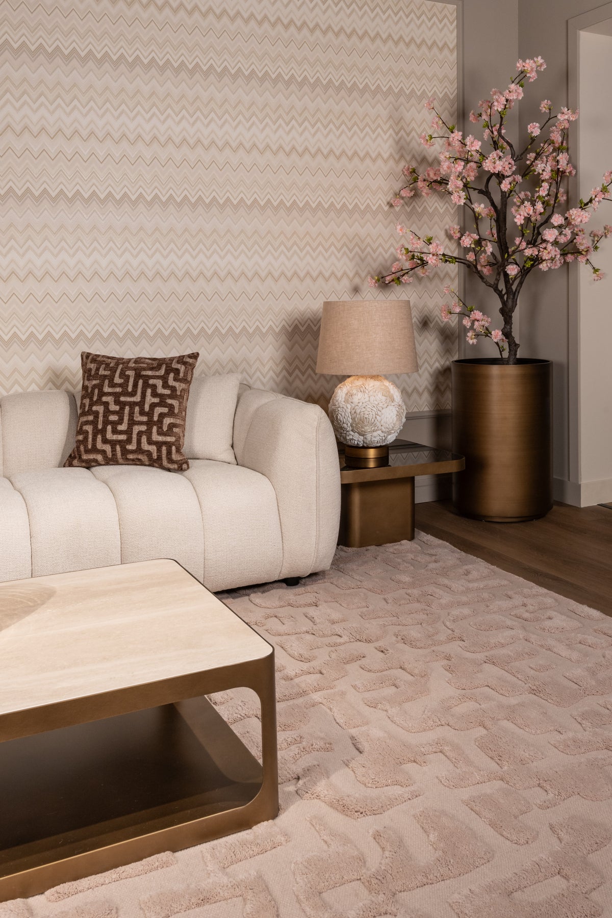 Salontafel Claridge beige metaal
