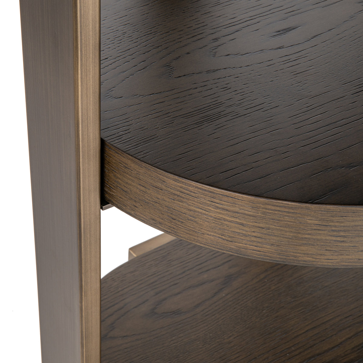 Vitrinekast Ellington bruin mdf, detail van het materiaal