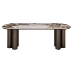 Eettafel Langford bruin mdf 230 cm, vooraanzicht op witte achtergrond