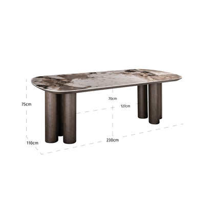 Eettafel Langford bruin mdf 230 cm