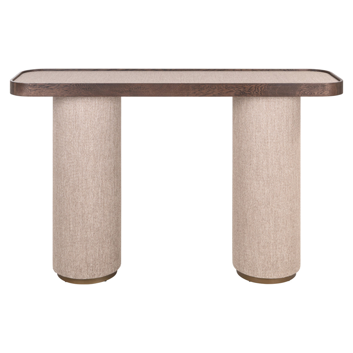 Sidetable Willox beige eikenhout, vooraanzicht op witte achtergrond