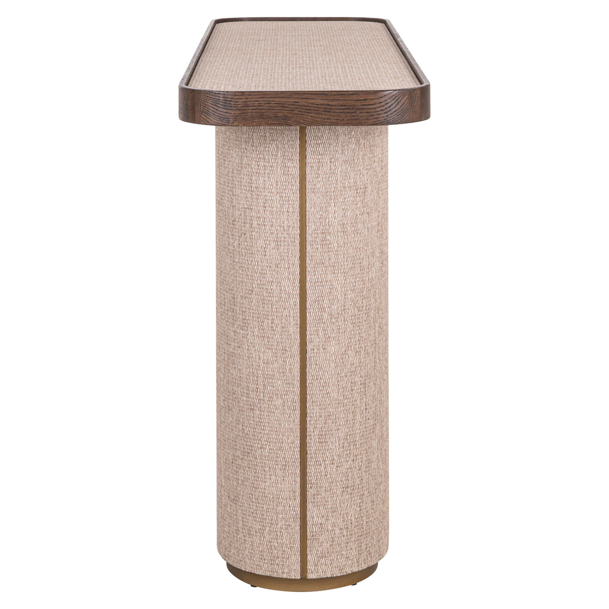 Sidetable Willox beige eikenhout, zijaanzicht op witte achtergrond