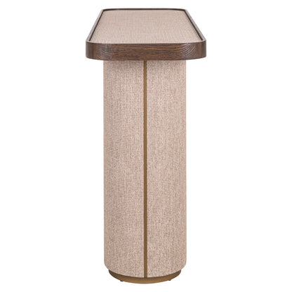 Sidetable Willox beige eikenhout, zijaanzicht op witte achtergrond