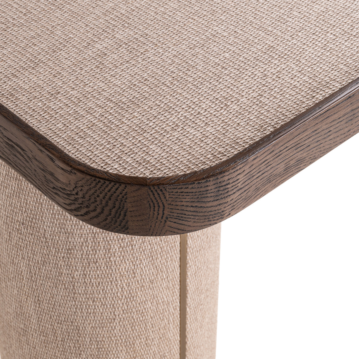 Sidetable Willox beige eikenhout, detail van het materiaal