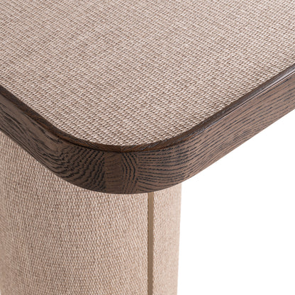 Sidetable Willox beige eikenhout, detail van het materiaal