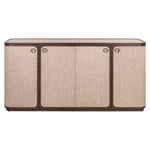 Dressoir Willox beige eikenhout 4-doors, vooraanzicht op witte achtergrond