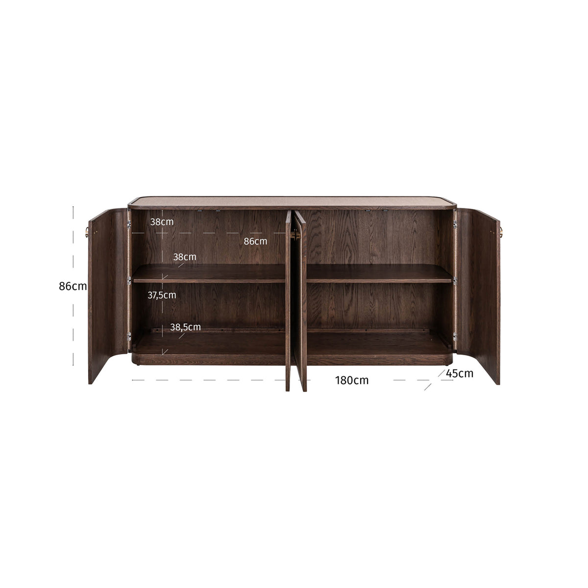 Dressoir Willox beige eikenhout 4-doors