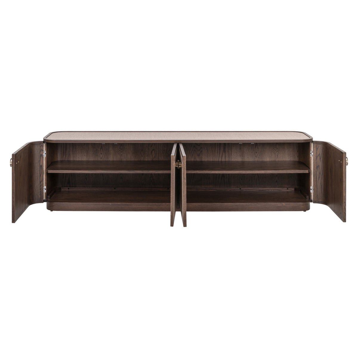 TV-meubel Willox beige eikenhout, detail van de functie