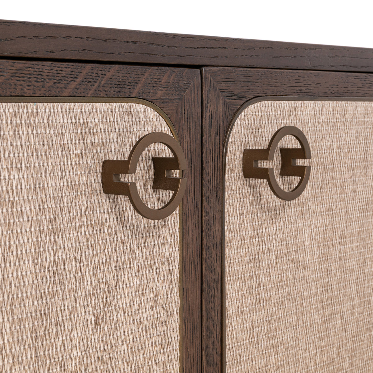 TV-meubel Willox beige eikenhout, detail van het materiaal