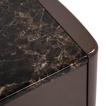 TV-meubel Almundi bruin mdf, detail van het materiaal