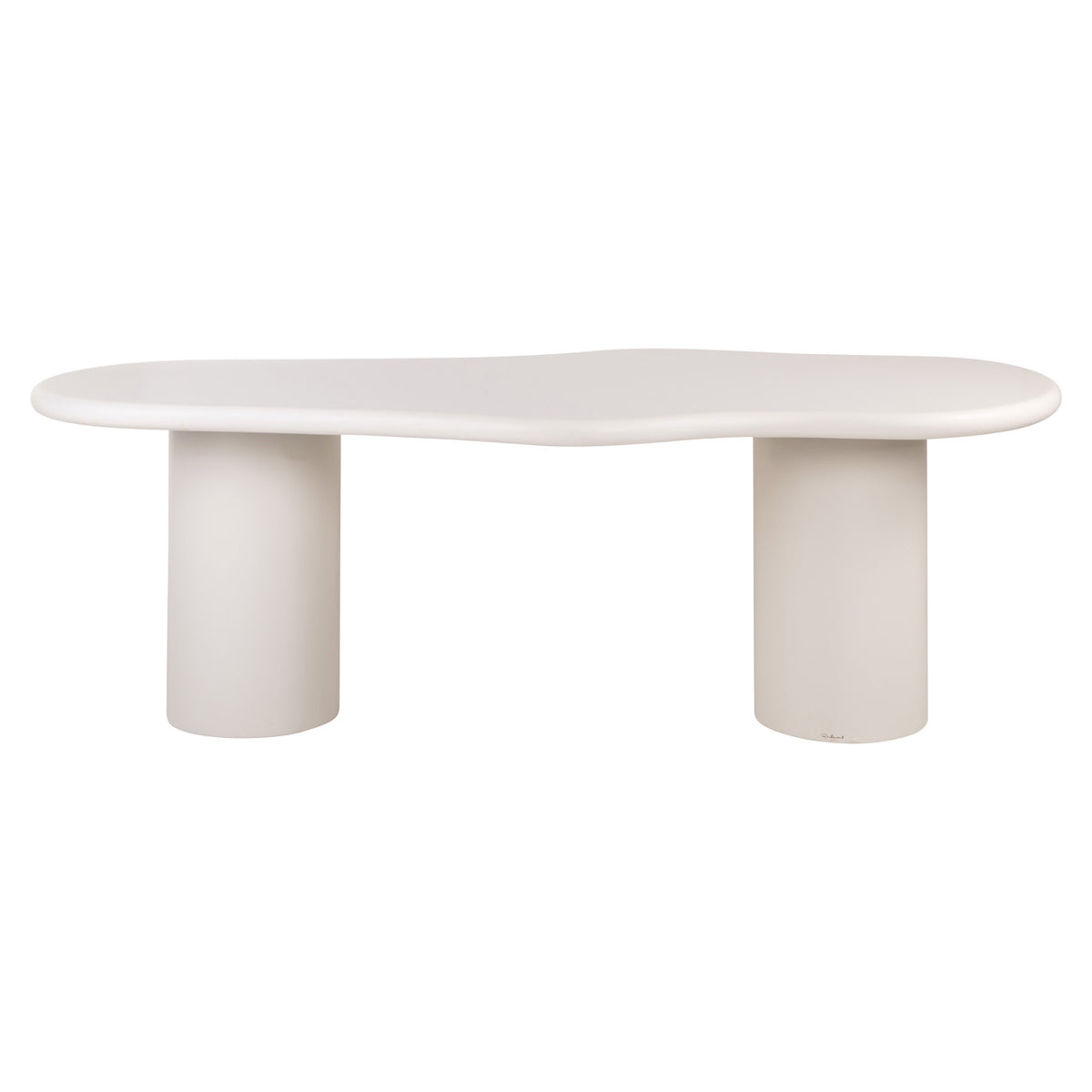 Eettafel Bloomstone wit gips 230 cm, vooraanzicht op witte achtergrond