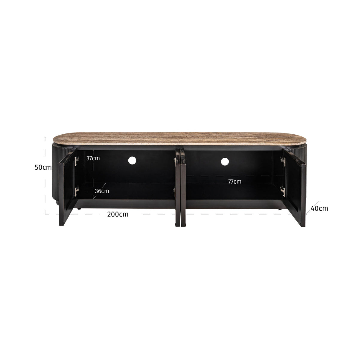 TV-meubel Russo bruin travertin