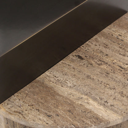 Bijzettafel Russo bruin mdf, detail van het materiaal
