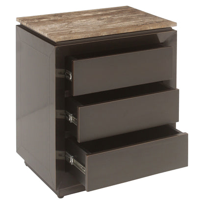 Nachtkast Russo bruin mdf, detail van de functie