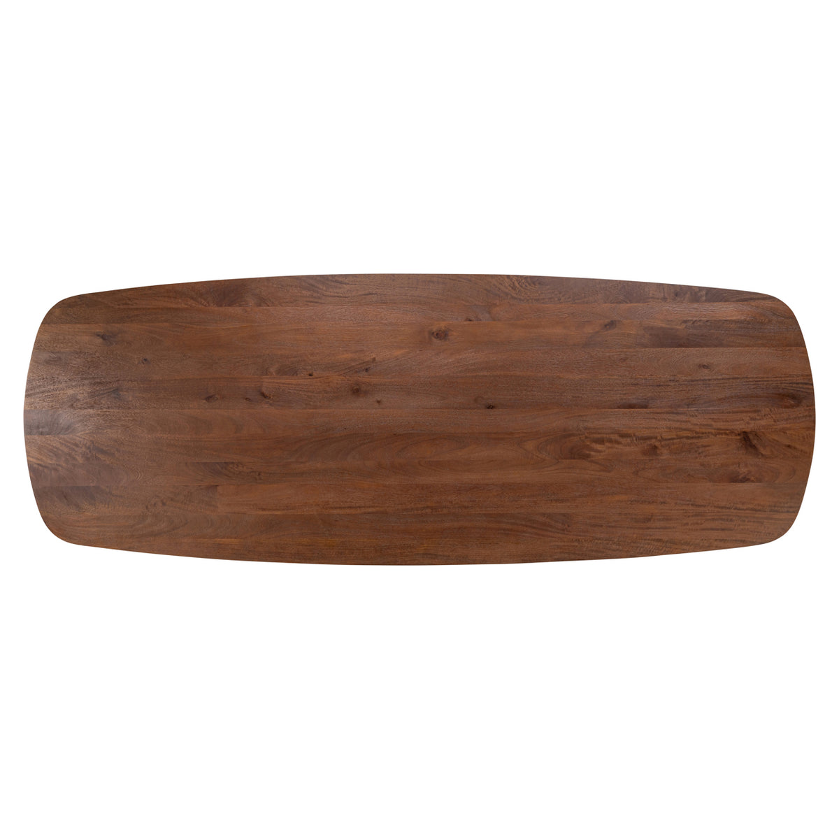 Eettafel Baldwin bruin mangohout 230 cm, bovenaanzicht op witte achtergrond