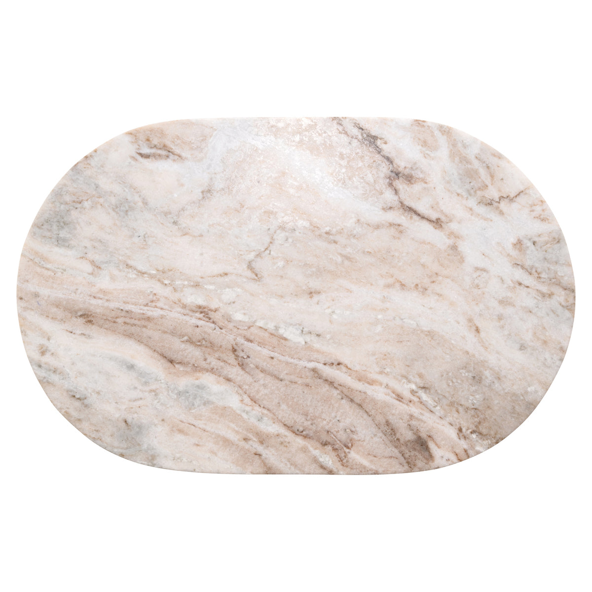 Bijzettafel Bottega beige marmer 55 cm, bovenaanzicht op witte achtergrond