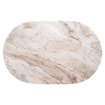 Bijzettafel Bottega beige marmer 55 cm, bovenaanzicht op witte achtergrond