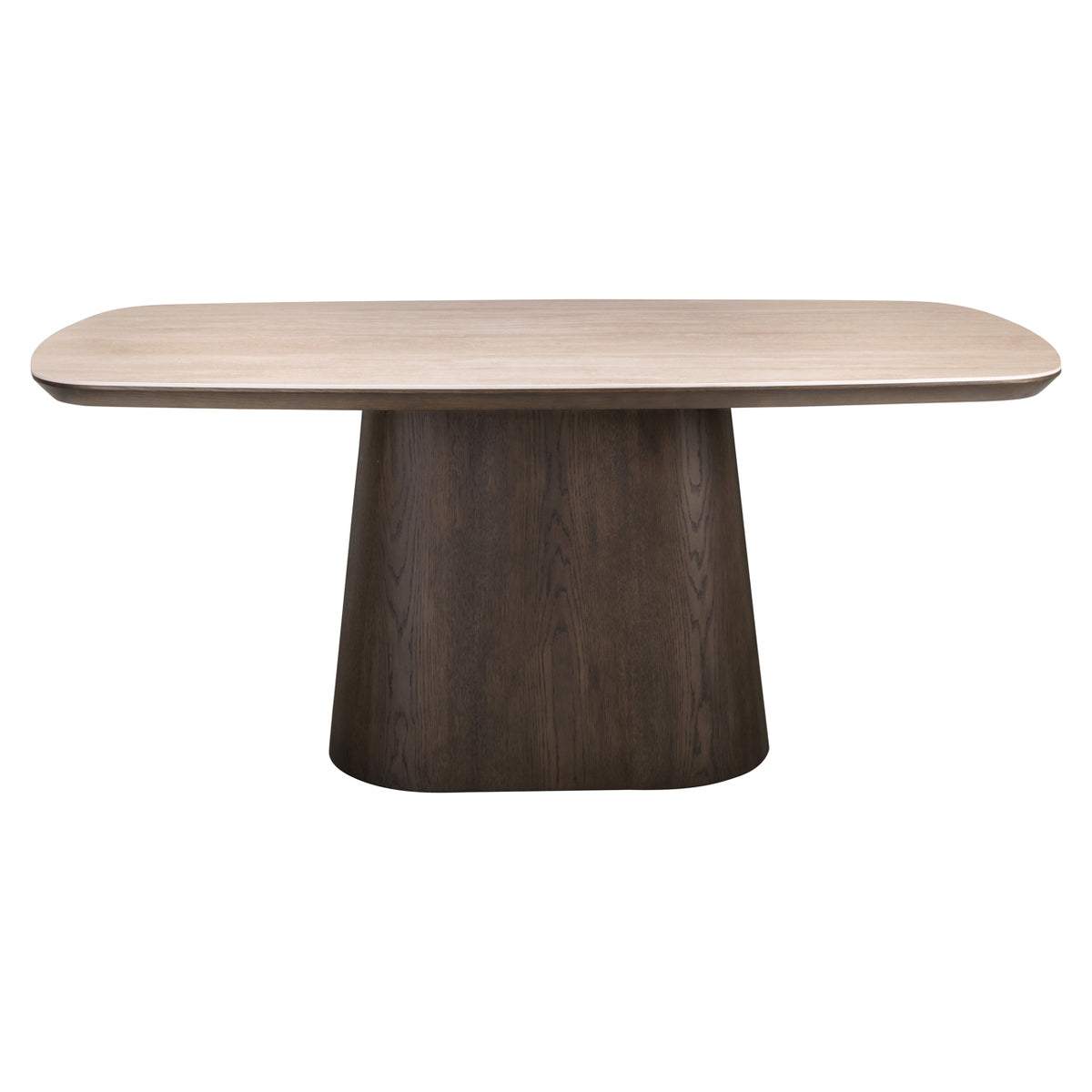 Eettafel Ritz bruin mdf 200 cm, vooraanzicht op witte achtergrond