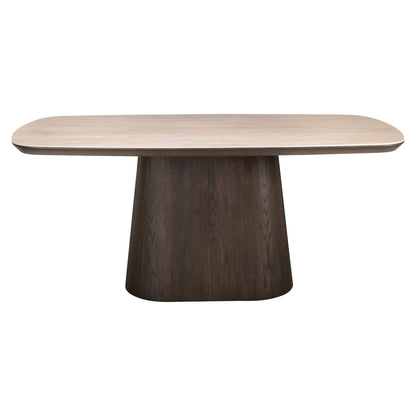 Eettafel Ritz bruin mdf 200 cm, vooraanzicht op witte achtergrond