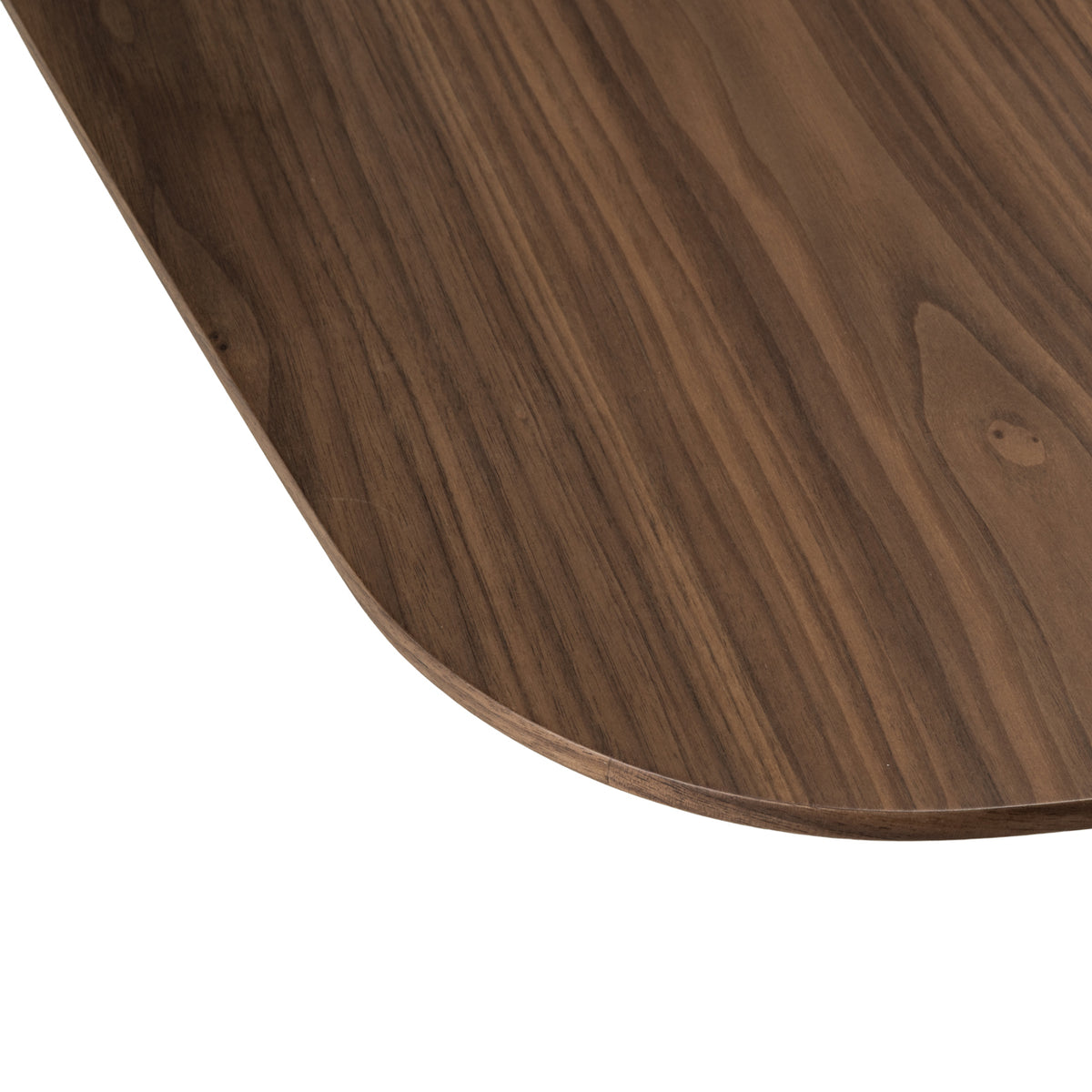 Eettafel Windsor walnoot mdf, detail van het materiaal