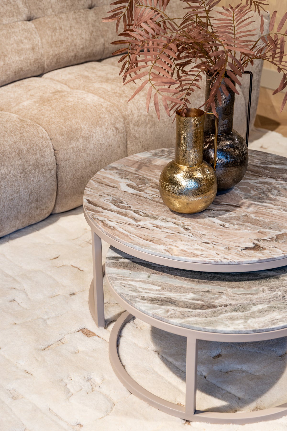 Salontafel Fairfax beige ijzer
